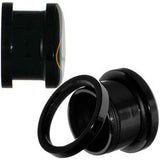 1/2 Black Acrylic Batman Logo Screw Fit Plug Set