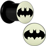 0G Black Acrylic Glow in the Dark Batman Plug Set