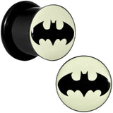 7/16 Black Acrylic Glow in the Dark Batman Plug Set