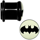 7/16 Black Acrylic Glow in the Dark Batman Plug Set