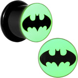 9/16 Black Acrylic Glow in the Dark Batman Plug Set