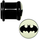9/16 Black Acrylic Glow in the Dark Batman Plug Set