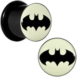 9/16 Black Acrylic Glow in the Dark Batman Plug Set