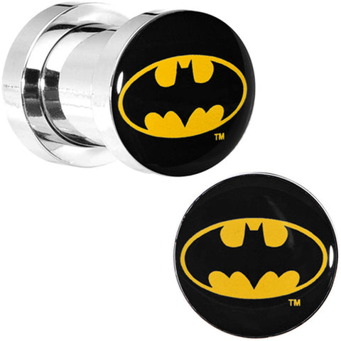 2G Stainless Steel Batman Logo Screw Fit Plug Set