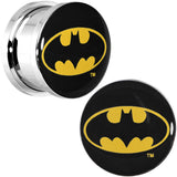 9/16 Stainless Steel Batman Logo Screw Fit Plug Set