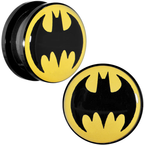 1 inch Black Acrylic Batman Screw Fit Plug Set