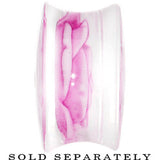 20mm Clear Acrylic Light Purple Floating Rose Flower Saddle Plug