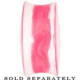 24mm Clear Acrylic Pink Floating Rose Flower Saddle Plug