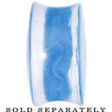 7/8 Clear Acrylic Blue Floating Rose Flower Saddle Plug