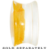 18mm Clear Acrylic Yellow Floating Rose Flower Saddle Plug