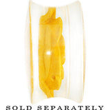 20mm Clear Acrylic Yellow Floating Rose Flower Saddle Plug