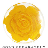 7/8 Clear Acrylic Yellow Floating Rose Flower Saddle Plug
