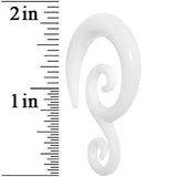 0G White Acrylic Swirl Spiral Taper