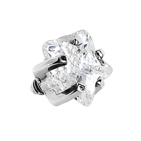 4mm Clear Prong Set Star Gem Dermal Top