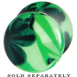 0G Green Acrylic Four Leaf Clover Field Saddle Plug