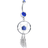 Blue Native American Dreamcatcher Belly Ring