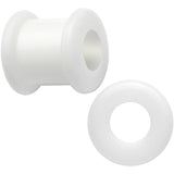 0G White Double Flare Flexible Tunnel Set