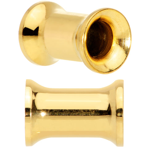 4G Gold Tone Plated Double Flare Tunnel Plug Set