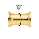 4G Gold Tone Plated Double Flare Tunnel Plug Set