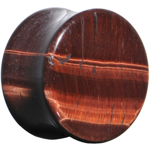 3/4 Red Tiger Eye Natural Stone Plug