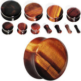 2G Red Tiger Eye Natural Stone Plug