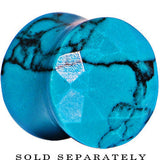 1/2 Turquoise Semi Precious Stone Faceted Double Flare Plug