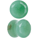 00G Green Aventurine Natural Stone Faceted Saddle Plug Set