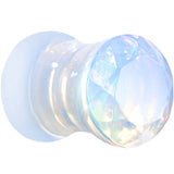 2G Opalite Semi Precious Stone Faceted Double Flare Plug