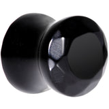 00G Black Agate Semi Precious Stone Saddle Plug Set