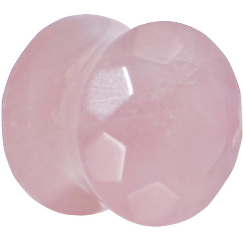 4G Rose Flower Quartz Semi Precious Stone Faceted Double Flare Plug