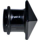 1/2 Black Agate Semi Precious Stone Pyramid Top Plug