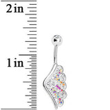 Aurora Gem Outstretched Angel Wing Belly Ring