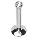 14G 3/8 Internally Threaded 2.5mm Gem Ball Labret
