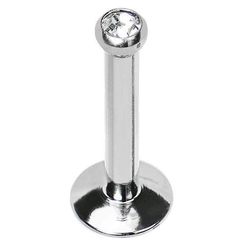 14G 3/8 Internally Threaded 2.5mm Gem Ball Labret