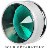 1 inch Blue Zircon Stainless Steel Pressed Fit Gem Tunnel