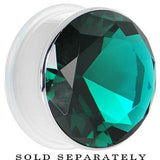 1 inch Blue Zircon Stainless Steel Pressed Fit Gem Tunnel