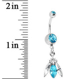 Aqua Gem Beauty Beetle Dangle Belly Ring
