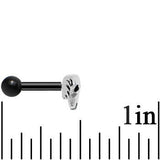 Black Acrylic 925 Silver Black Gem Bull Cartilage Earring