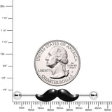 14G Black Mustache Industrial Barbell 36mm