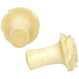 2G Organic White Crocodile Wood Rose Flower Hand Carved Plug Set