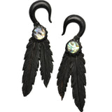 2G Organic Areng Wood Spirit Feathers Hanger Plug Set
