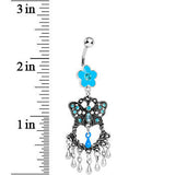 Blue Gem Butterfly Chandelier Belly Ring