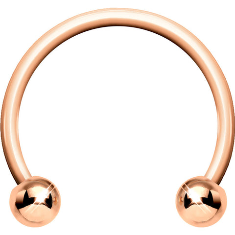 18G Rose Gold Circular Horseshoe Barbell 7/16 3mm Ball