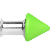 2G Green Neon Cone Stainless Steel Plug