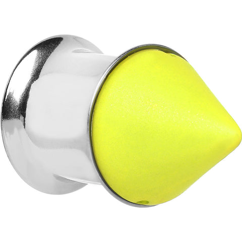 00G Yellow Neon Cone Stainless Steel Plug
