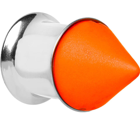 00G Orange Neon Cone Stainless Steel Plug