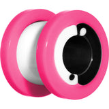 00G Pink Neon Acrylic Modern Yin Yang Screw Fit Tunnel Plug