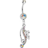 Aurora Gem Swirling Bubbles Dangle Belly Ring
