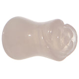 2G Natural Rose Quartz Blooming Flower Stone Saddle Plug