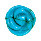 00G Natural Blue Turquoise Blooming Flower Stone Saddle Plug